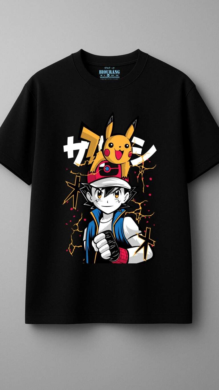تیشرت مشکی طرح pokemon
