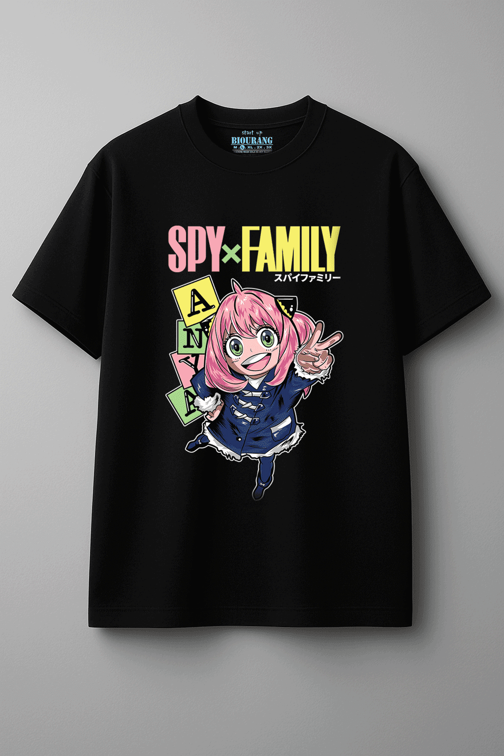 تیشرت مشکی طرح spy x family