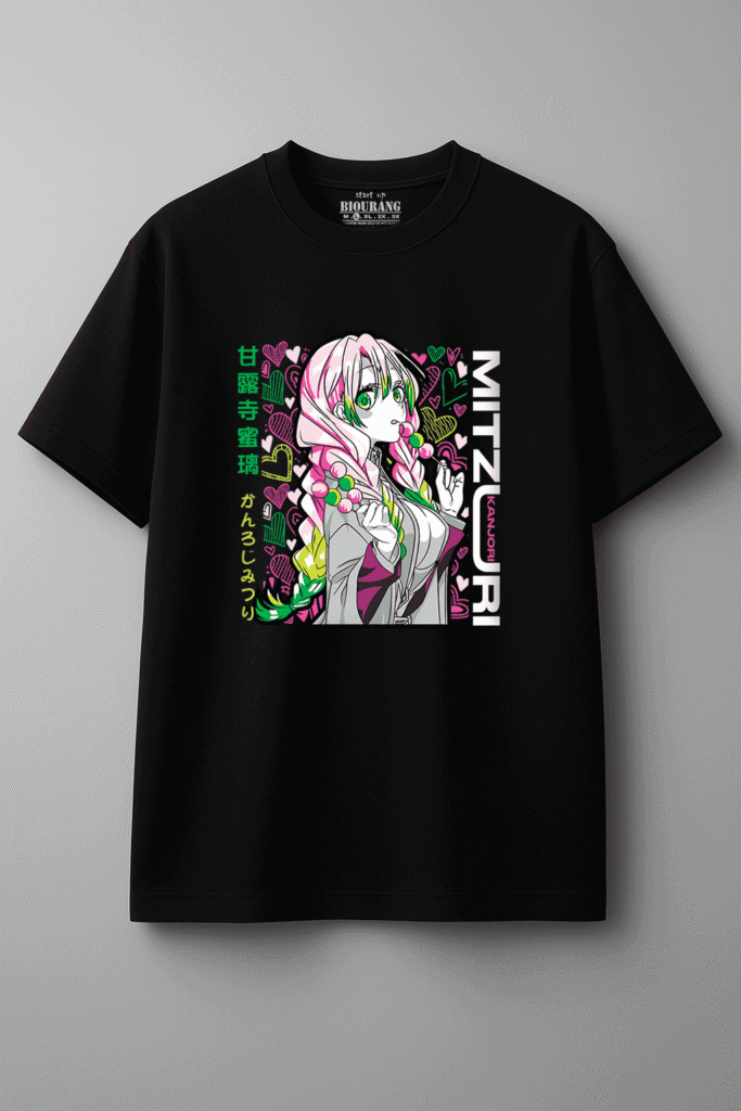 تیشرت مشکی طرح mitsuri