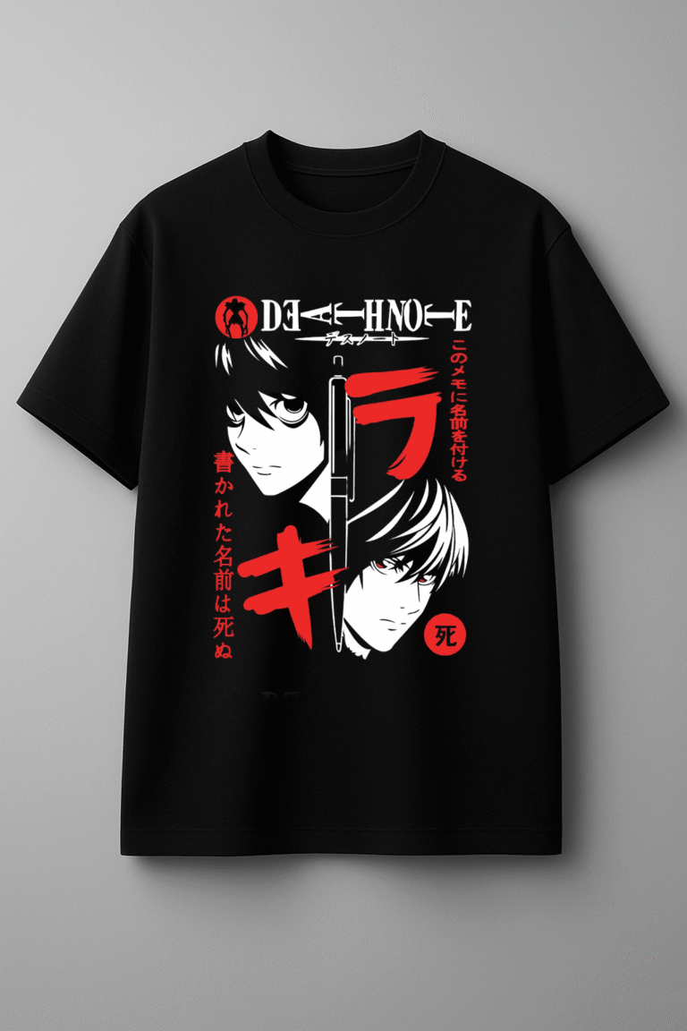 تیشرت مشکی طرح death note