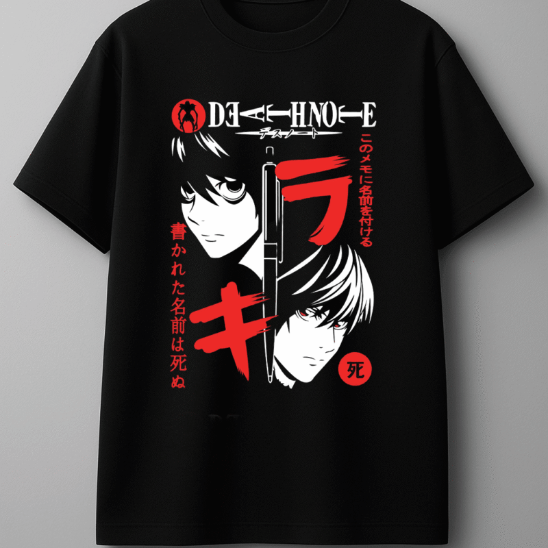 تیشرت مشکی طرح death note